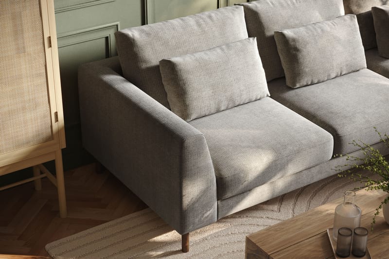 Florenz 3-seters Sofa med Divan Høyre - Lysegrå - Møbler - Sofaer - Sofa med sjeselong