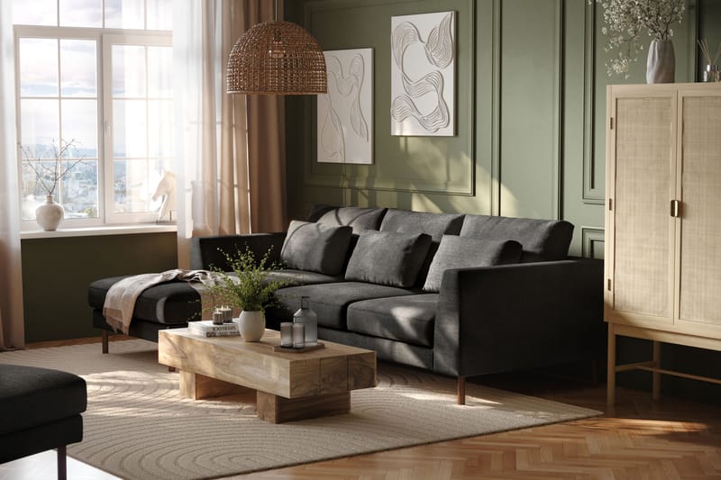 Florenz 3-seters Sofa med Divan Venstre - Grå - Møbler - Sofaer - Sofa med sjeselong