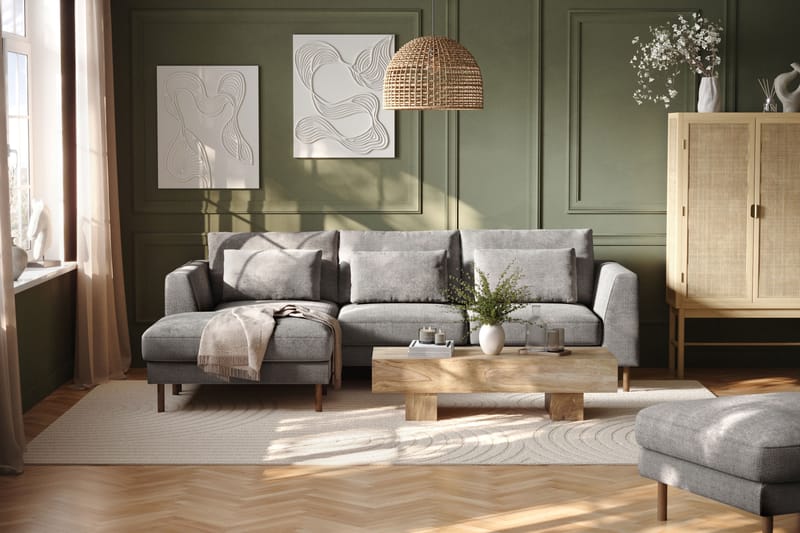 Florenz 3-seters Sofa med Divan Venstre - Lysegrå - Møbler - Sofaer - Sofa med sjeselong