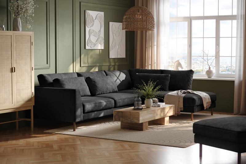 Florenz 3-seters Sofa med Sjeselong Høyre - Grå - Møbler - Sofaer - Sofa med sjeselong