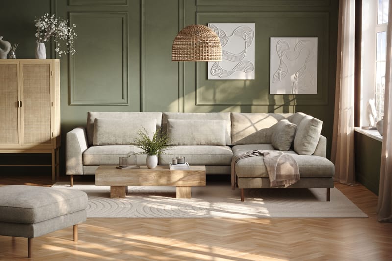 Florenz 3-seters Sofa med Sjeselong Høyre - Grå/Beige - Møbler - Sofaer - Sofa med sjeselong