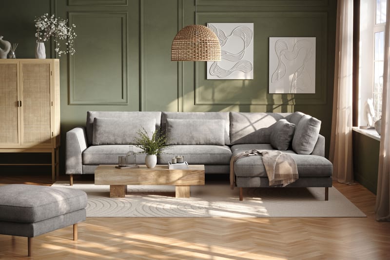 Florenz 3-seters Sofa med Sjeselong Høyre - Lysegrå - Møbler - Sofaer - Sofa med sjeselong