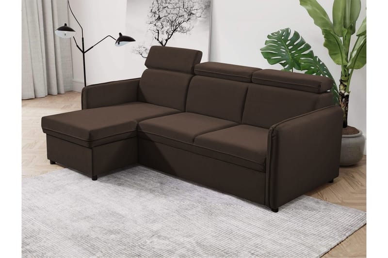 Fredrik Sofa med Sjeselong 3-seter - Brun - Møbler - Sofaer - Sofa med sjeselong