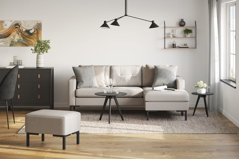 Frillestad 3-seters Divansofa Høyre - Beige - Møbler - Sofaer - Sofa med sjeselong