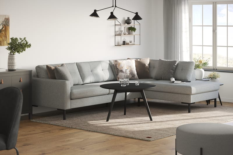 Frillestad 4-seters Sofa med Sjeselong Høyre - Grå - Møbler - Sofaer - Sofa med sjeselong