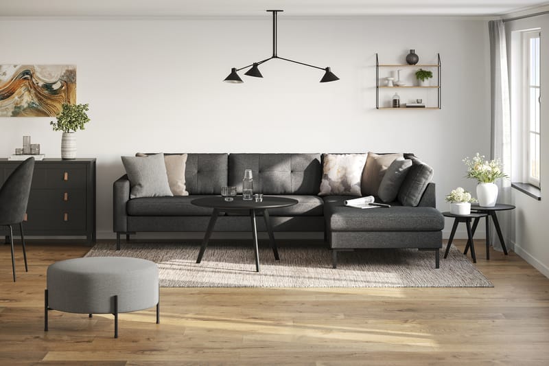 Frillestad 4-seters Sofa med Sjeselong Høyre - Mørkegrå - Møbler - Sofaer - Sofa med sjeselong