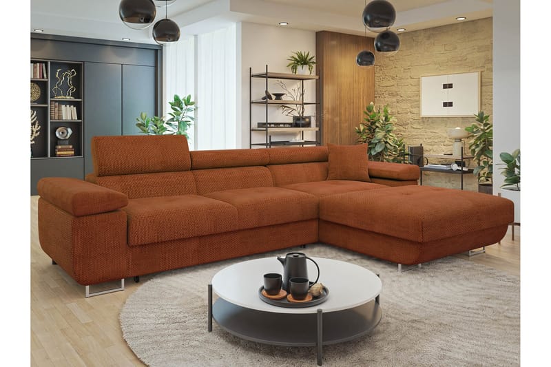 Gabina Sofa med Divan 3-seter - Oransje - Møbler - Sofaer - Sofa med sjeselong