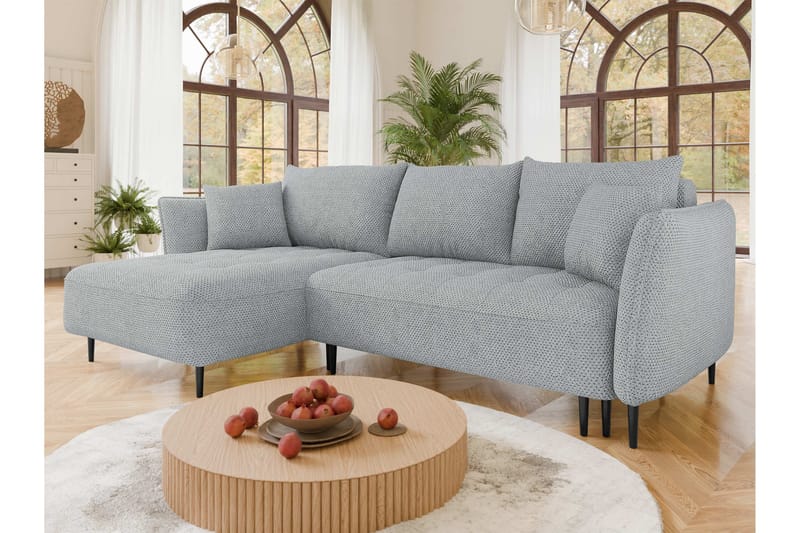 Garron Sofa med Divan 3-seter - Lys grå - Møbler - Sofaer - Sofa med sjeselong