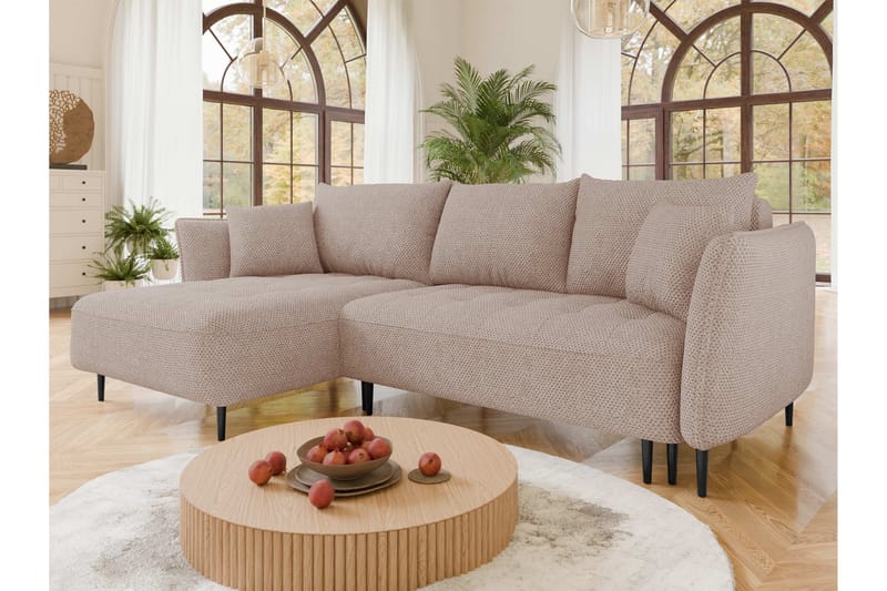 Garron Sofa med Divan 3-seter - Rosa - Møbler - Sofaer - Sofa med sjeselong