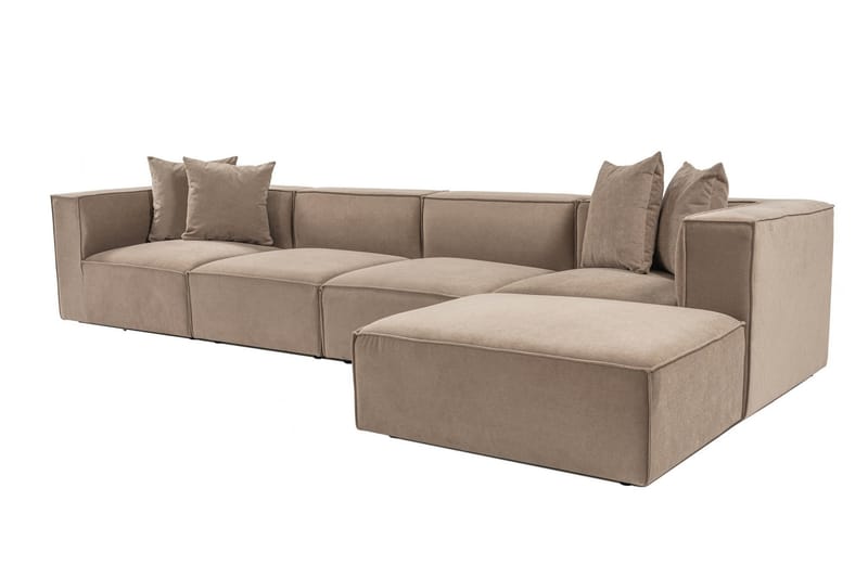 Gregor Sofa med Sjeselong 4-seter - Cappuccino - Møbler - Sofaer - Sofa med sjeselong