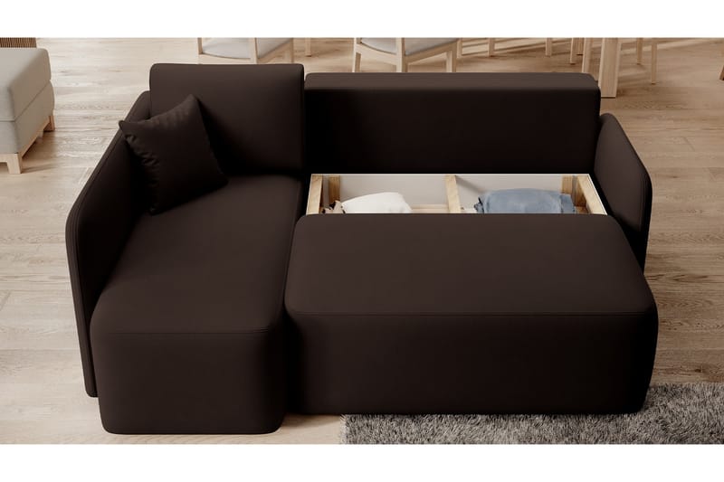 Hadson 3-seter Sofa med Sjeselong - Brun - Møbler - Sofaer - Sofa med sjeselong