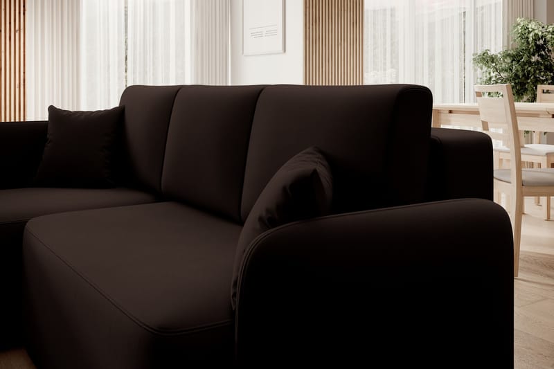 Hadson 3-seter Sofa med Sjeselong - Brun - Møbler - Sofaer - Sofa med sjeselong