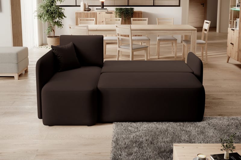 Hadson 3-seter Sofa med Sjeselong - Brun - Møbler - Sofaer - Sofa med sjeselong