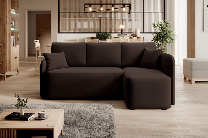 Hadson 3-seters Sofa med Divan - Brun - Møbler - Sofaer - Sofa med sjeselong