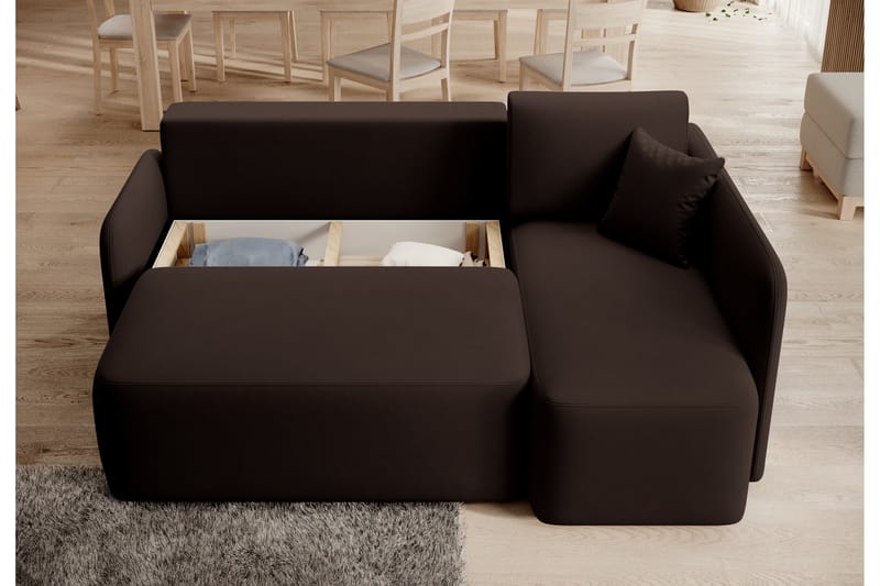 Hadson 3-seters Sofa med Divan - Brun - Møbler - Sofaer - Sofa med sjeselong