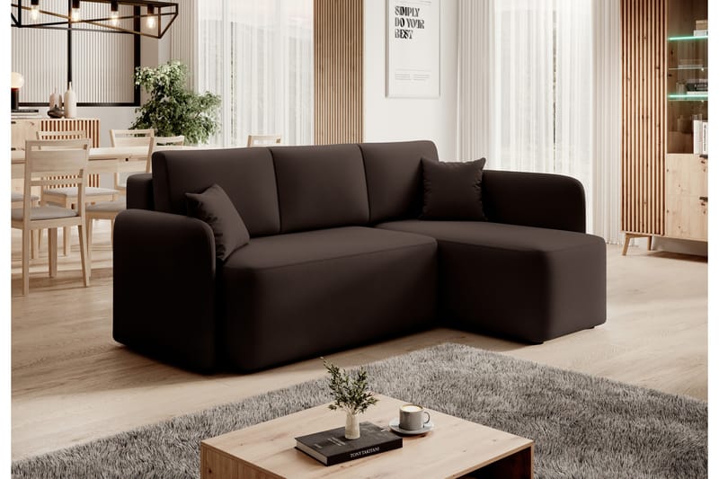 Hadson 3-seters Sofa med Divan - Brun - Møbler - Sofaer - Sofa med sjeselong