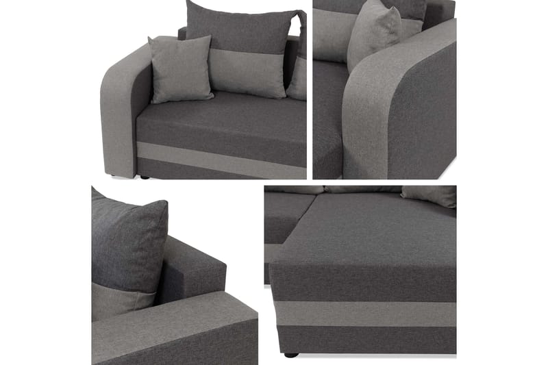 Hewlet Sofa med Divan 3-seter - Beige/Mørk grå - Møbler - Sofaer - Sofa med sjeselong