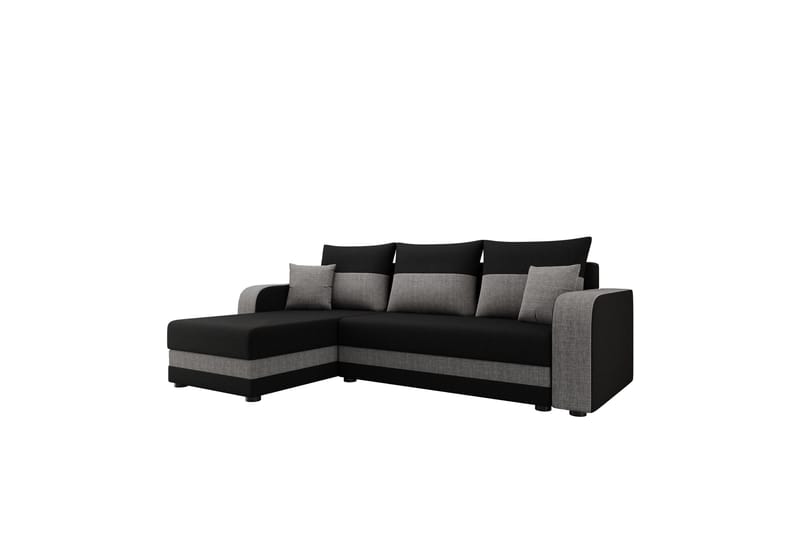 Hewlet Sofa med Divan 3-seter - Svart/Grå - Møbler - Sofaer - Sofa med sjeselong