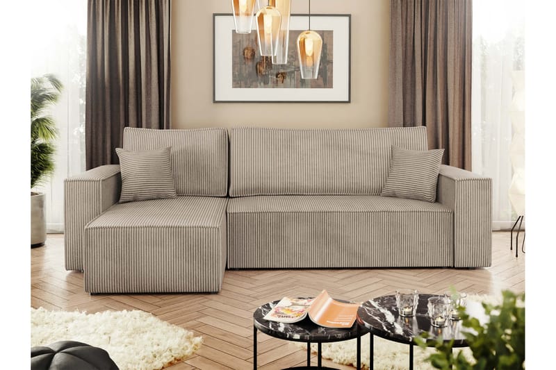 Hobson Sofa med Divan 3-seter - Beige - Møbler - Sofaer - Sofa med sjeselong