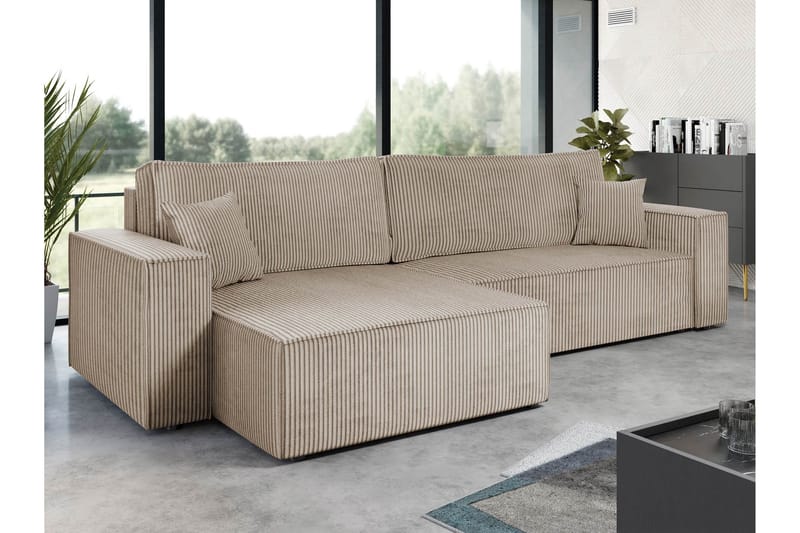 Hobson Sofa med Divan 3-seter - Beige - Møbler - Sofaer - Sofa med sjeselong