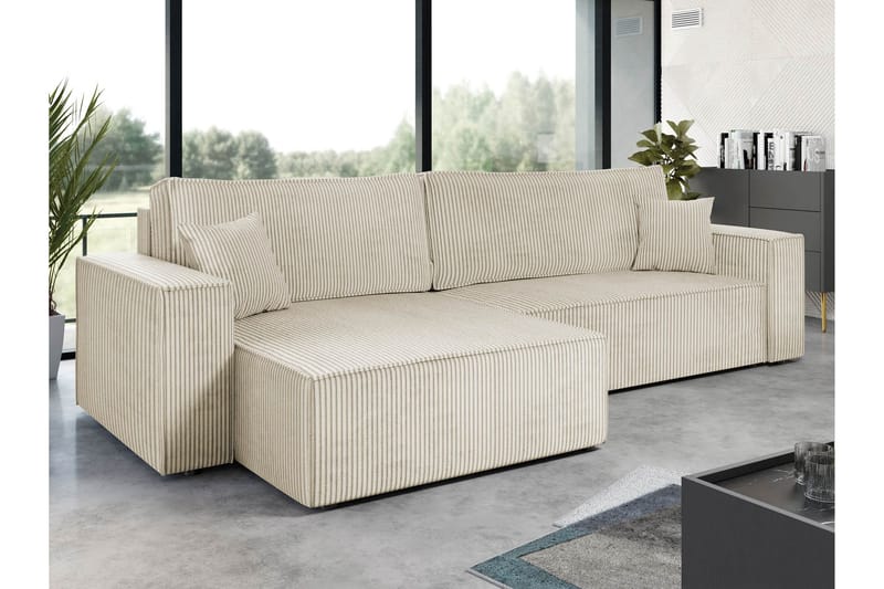 Hobson Sofa med Divan 3-seter - Beige - Møbler - Sofaer - Sofa med sjeselong