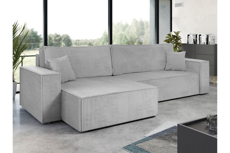 Hobson Sofa med Divan 3-seter - Lys grå - Møbler - Sofaer - Sofa med sjeselong