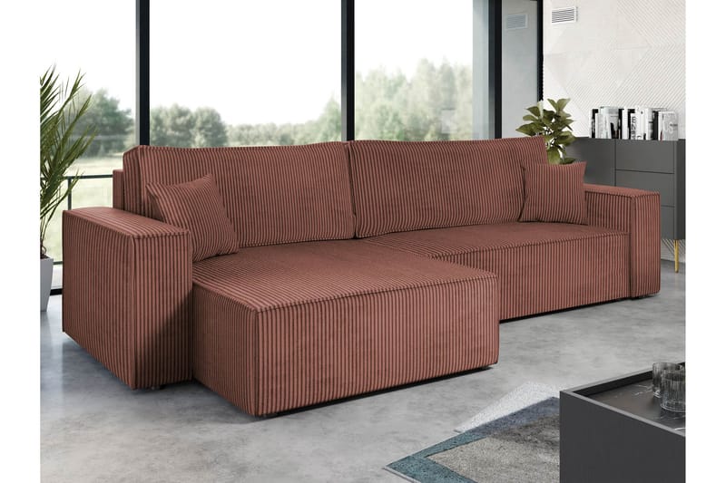 Hobson Sofa med Divan 3-seter - Rosa - Møbler - Sofaer - Sofa med sjeselong