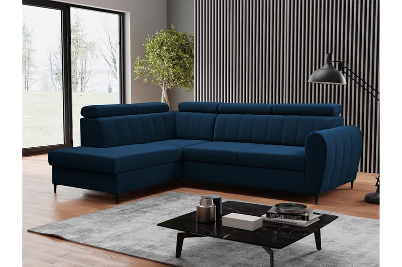 Hoffman Sofa med Sjeselong 3-seter - Blå - Møbler - Sofaer - Sofa med sjeselong