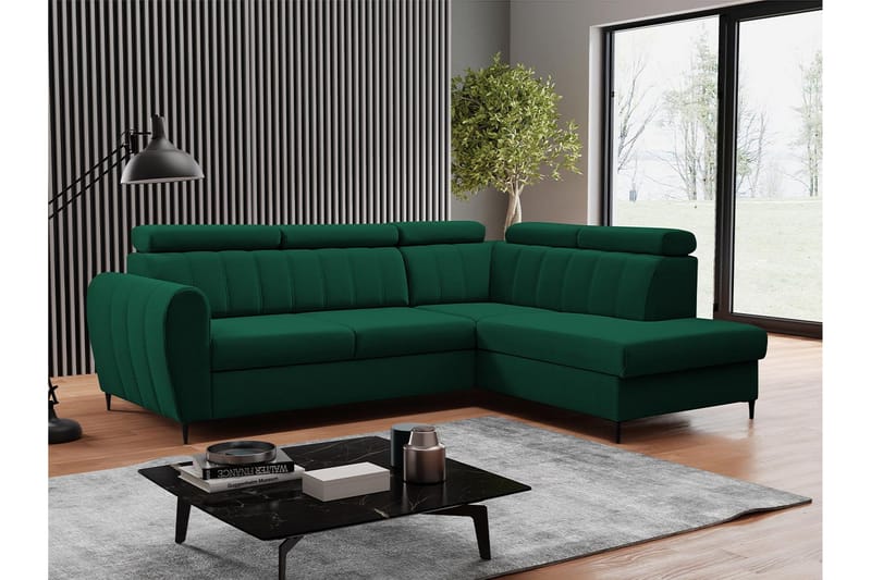 Hoffman Sofa med Sjeselong 3-seter - Grønn - Møbler - Sofaer - Sofa med sjeselong