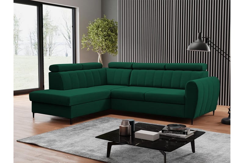 Hoffman Sofa med Sjeselong 3-seter - Grønn - Møbler - Sofaer - Sofa med sjeselong