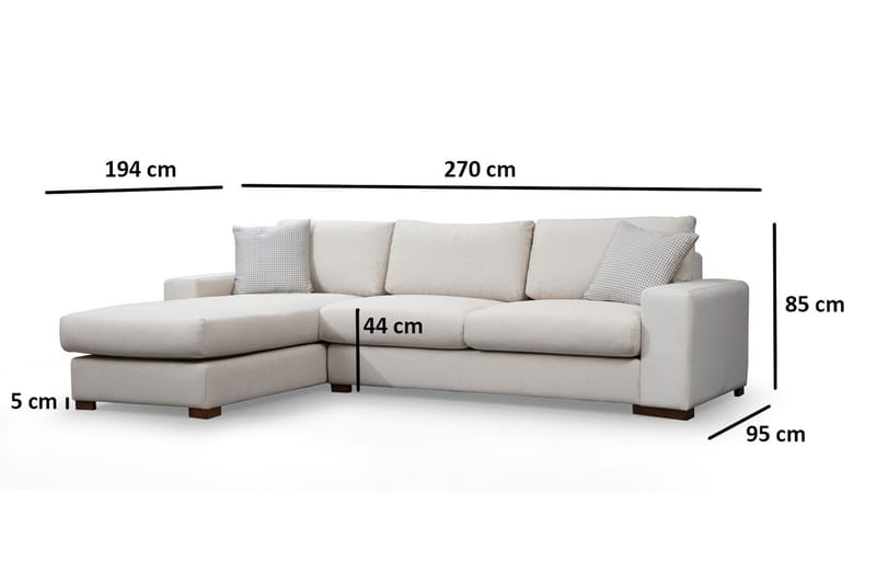 Huelva Divansofa - Beige - Møbler - Sofaer - Sofa med sjeselong