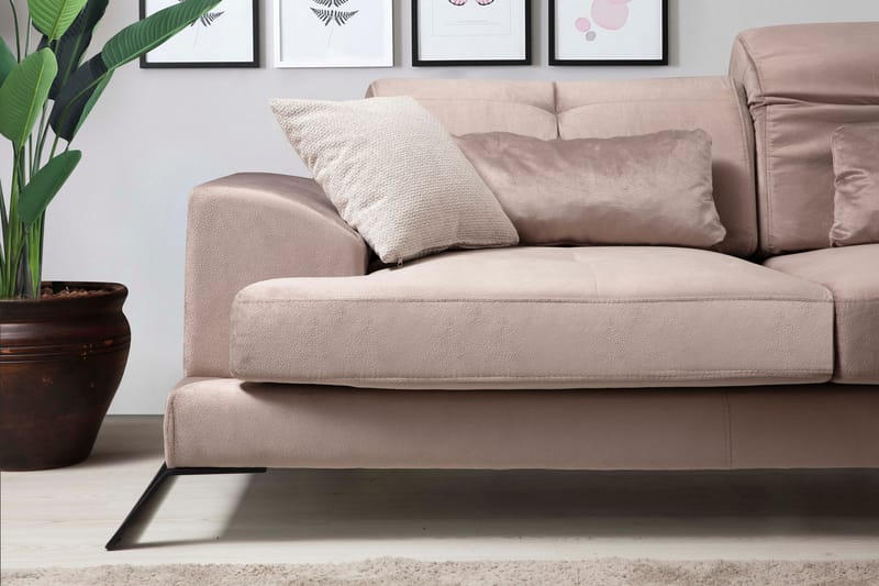 Jaraad Divansofa Høyre - Beige/Svart - Møbler - Sofaer - Sofa med sjeselong