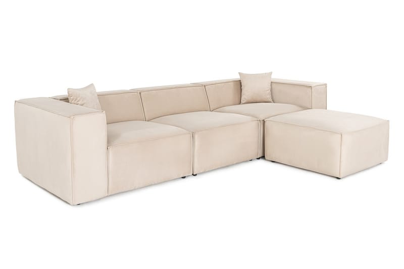 Kaolins Sofa med Sjeselong 3-seter - Krem - Møbler - Sofaer - Sofa med sjeselong