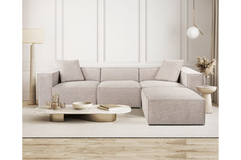 Kaolins Sofa med Sjeselong 3-seter - Mokka - Møbler - Sofaer - Sofa med sjeselong