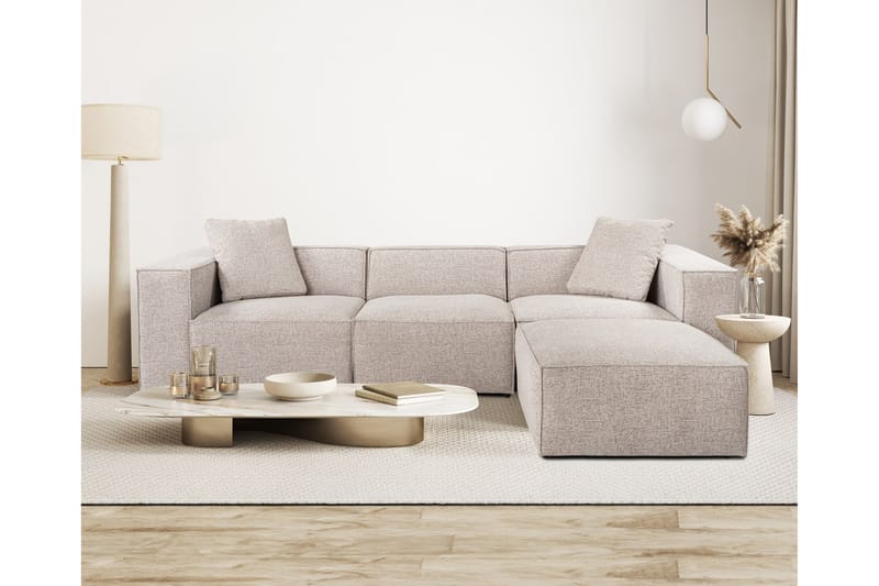 Kaolins Sofa med Sjeselong 3-seter - Mokka - Møbler - Sofaer - Sofa med sjeselong