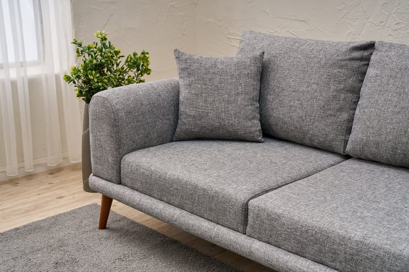 Khambalia 4-seters Sofa med Divan - Grå - Møbler - Sofaer - Sofa med sjeselong