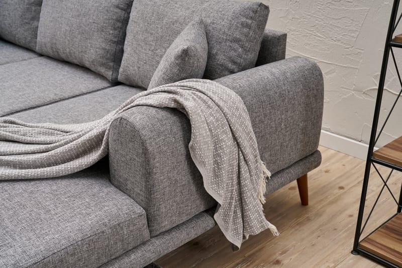 Khambalia 4-seters Sofa med Divan - Grå - Møbler - Sofaer - Sofa med sjeselong