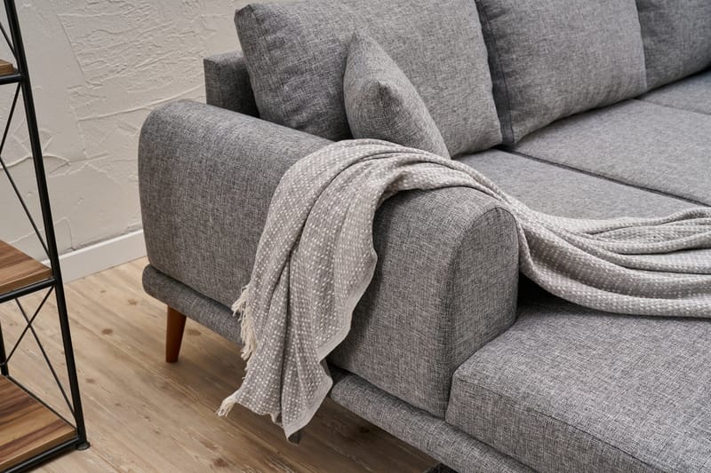 Khambalia 4-seters Sofa med Divan - Grå - Møbler - Sofaer - Sofa med sjeselong