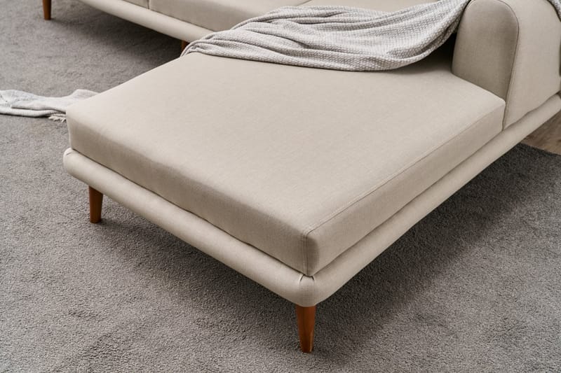 Khambalia 4-seters Sofa med Divan - Krem - Møbler - Sofaer - Sofa med sjeselong