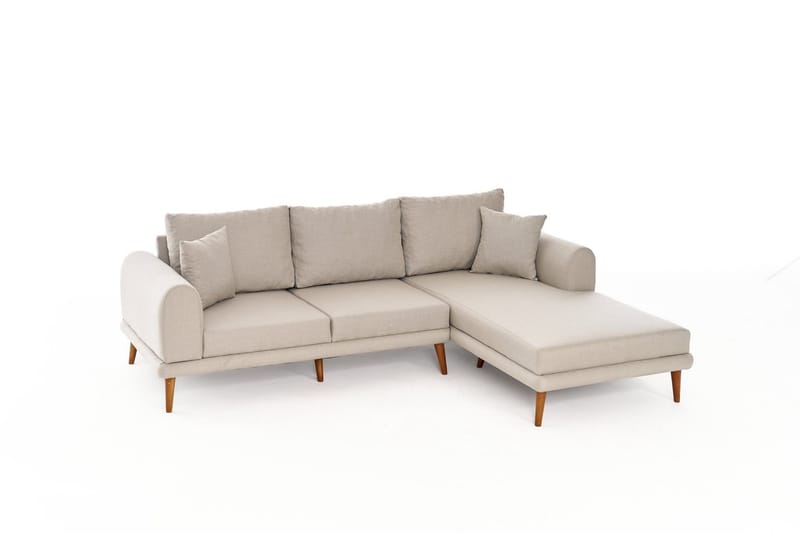 Khambalia 4-seters Sofa med Divan - Krem - Møbler - Sofaer - Sofa med sjeselong