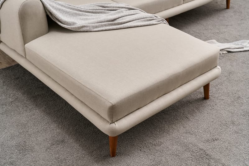 Khambalia 4-seters Sofa med Divan - Krem - Møbler - Sofaer - Sofa med sjeselong