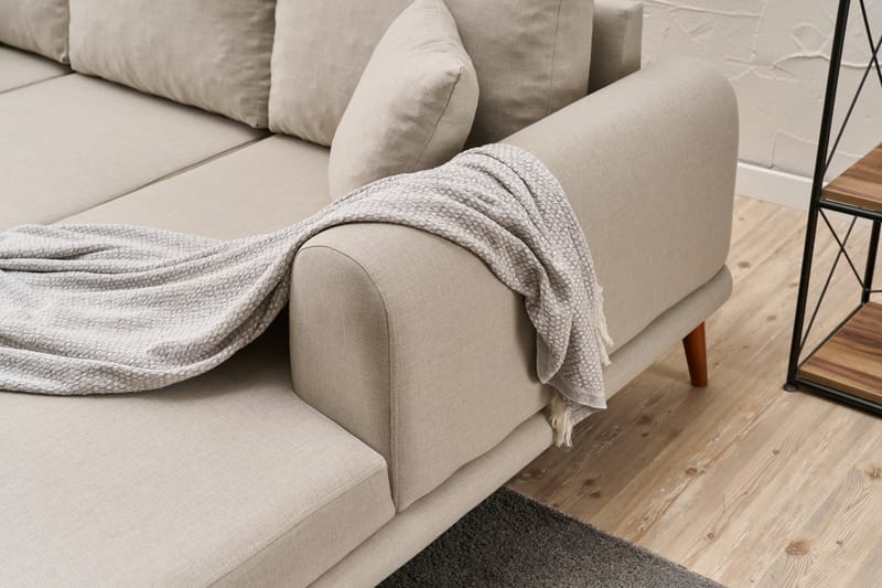 Khambalia 4-seters Sofa med Divan - Krem - Møbler - Sofaer - Sofa med sjeselong