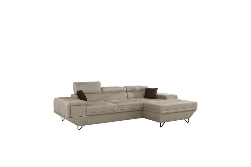 Kollekind Sofa med Divan 3-seter - Beige/Brun - Møbler - Sofaer - Sofa med sjeselong