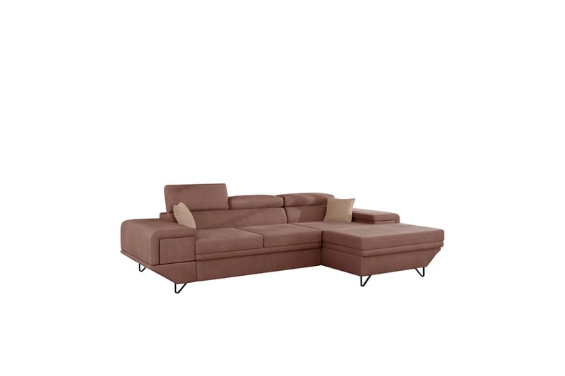 Kollekind Sofa med Divan 3-seter - Rosa - Møbler - Sofaer - Sofa med sjeselong