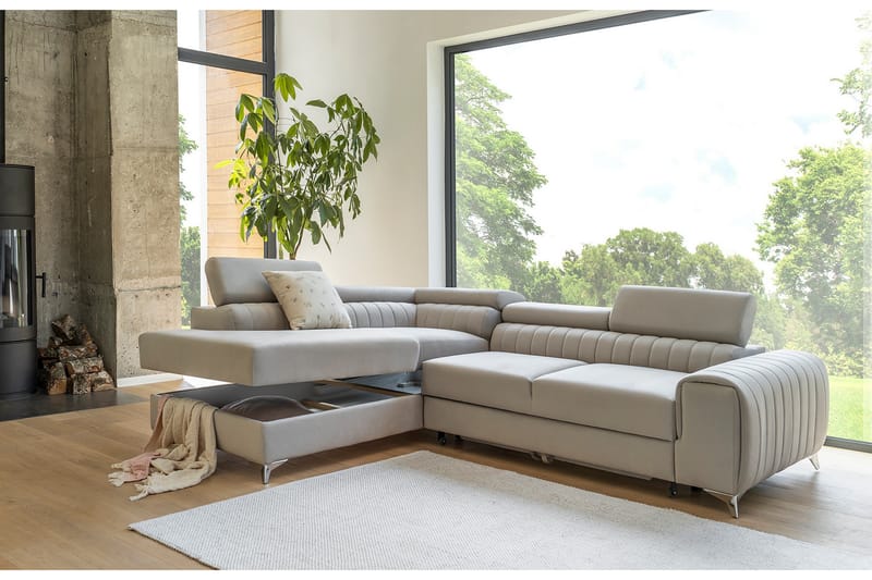 Laurece Sjeselongsofa Venstre - Beige - Møbler - Sofaer - Sofa med sjeselong