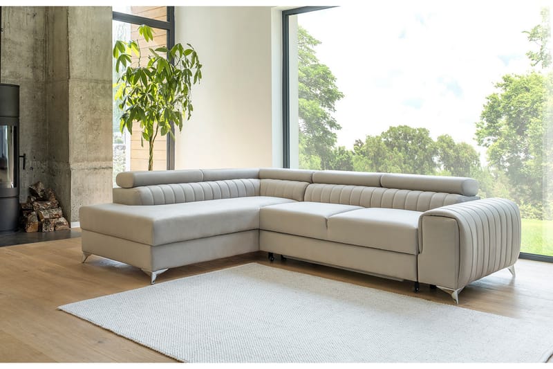 Laurece Sjeselongsofa Venstre - Beige - Møbler - Sofaer - Sofa med sjeselong