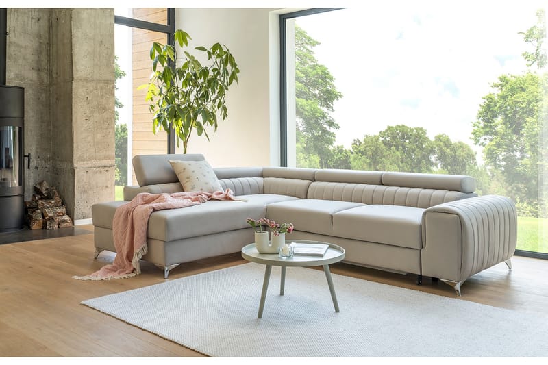 Laurece Sjeselongsofa Venstre - Beige - Møbler - Sofaer - Sofa med sjeselong