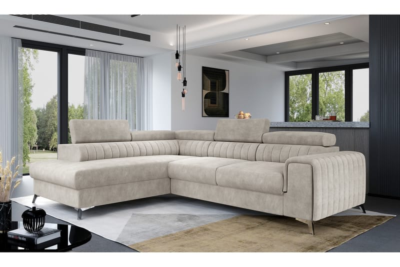 Laurece Sjeselongsofa Venstre - Beige - Møbler - Sofaer - Sofa med sjeselong