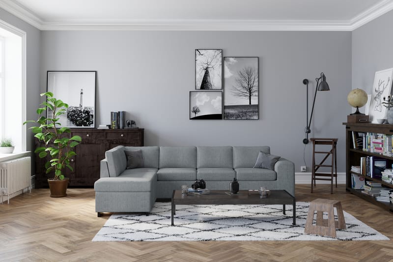 Link 4-seters Sofa med Sjeselong Høyre - Lysegrå - Møbler - Sofaer - Sofa med sjeselong