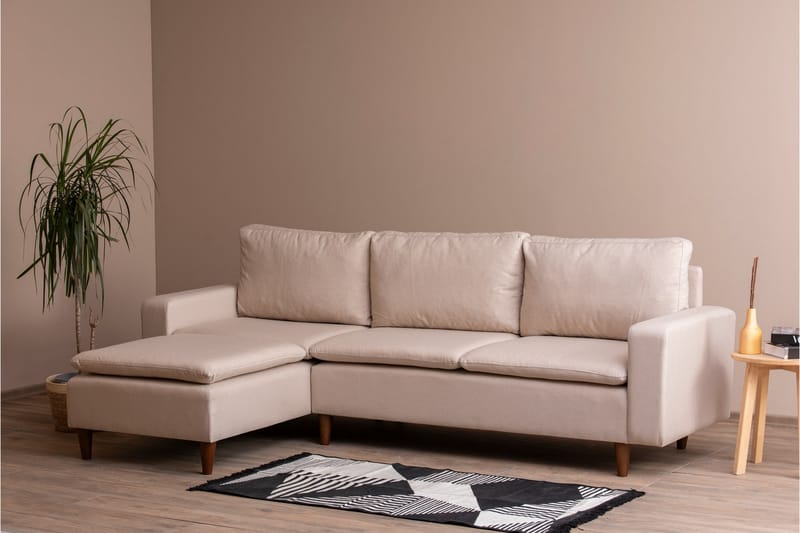 Lungo Sofa med Sjeselong 4-seter - Beige - Møbler - Sofaer - Sofa med sjeselong